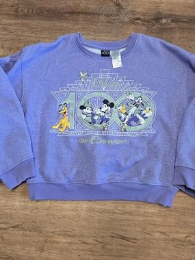 Disney Girls' Lavender 100th Anniversary Walt Disney World  Sweatshirt 9/10